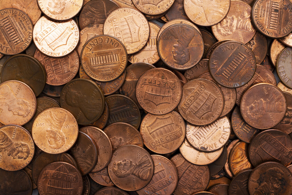 various coins and pennies